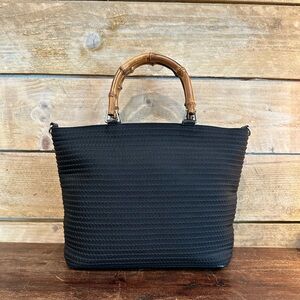 GUCCI Bamboo Handle Tote Satchel Top Handle Shoulder Crossbody Handbag 🖤